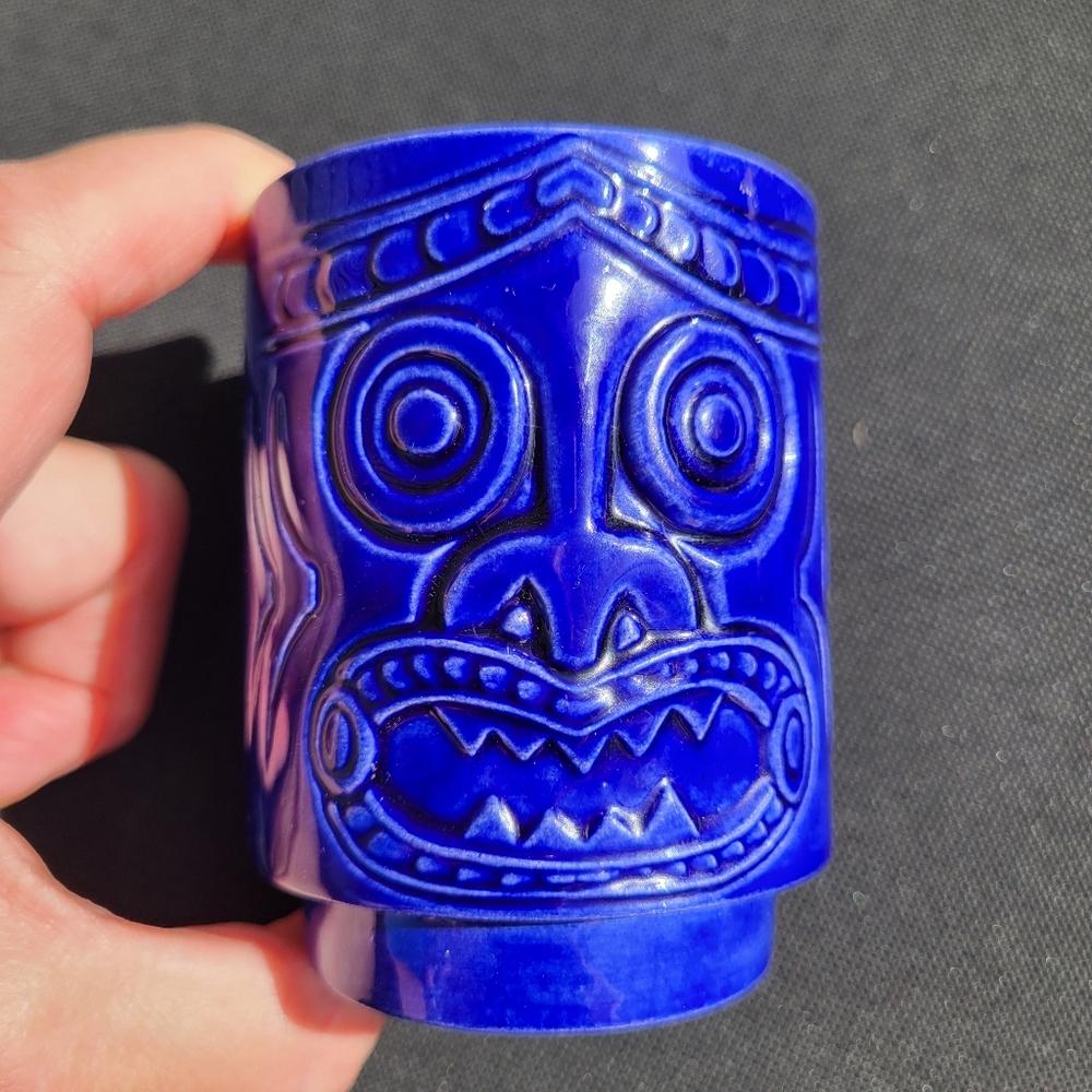 Vintage Tiki Ceramic Cup Vase ~ Bar Cart ~ "WHS 1968" ~ Retro ~ Beachy ~ Cute!